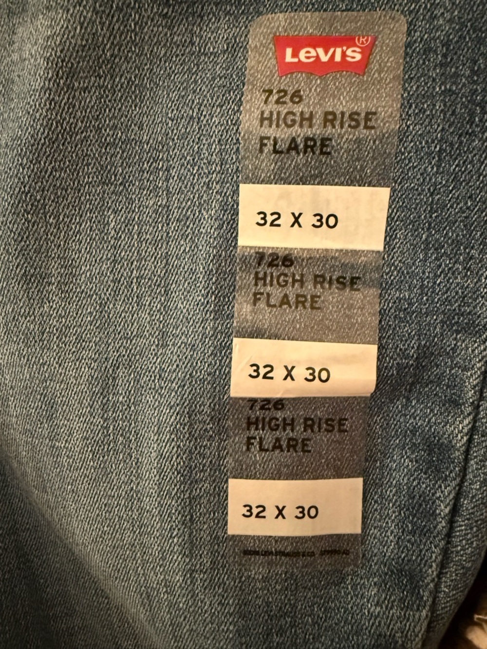 Levi’s 726 High Rise Flare Jeans Stellar Stretch Medium Wash W32 L30 NWT - Picture 6 of 13
